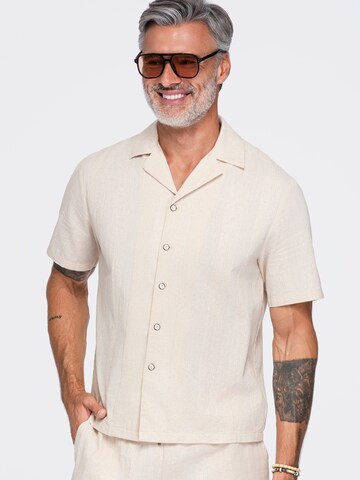 Ombre Overhemd in Beige: voorkant