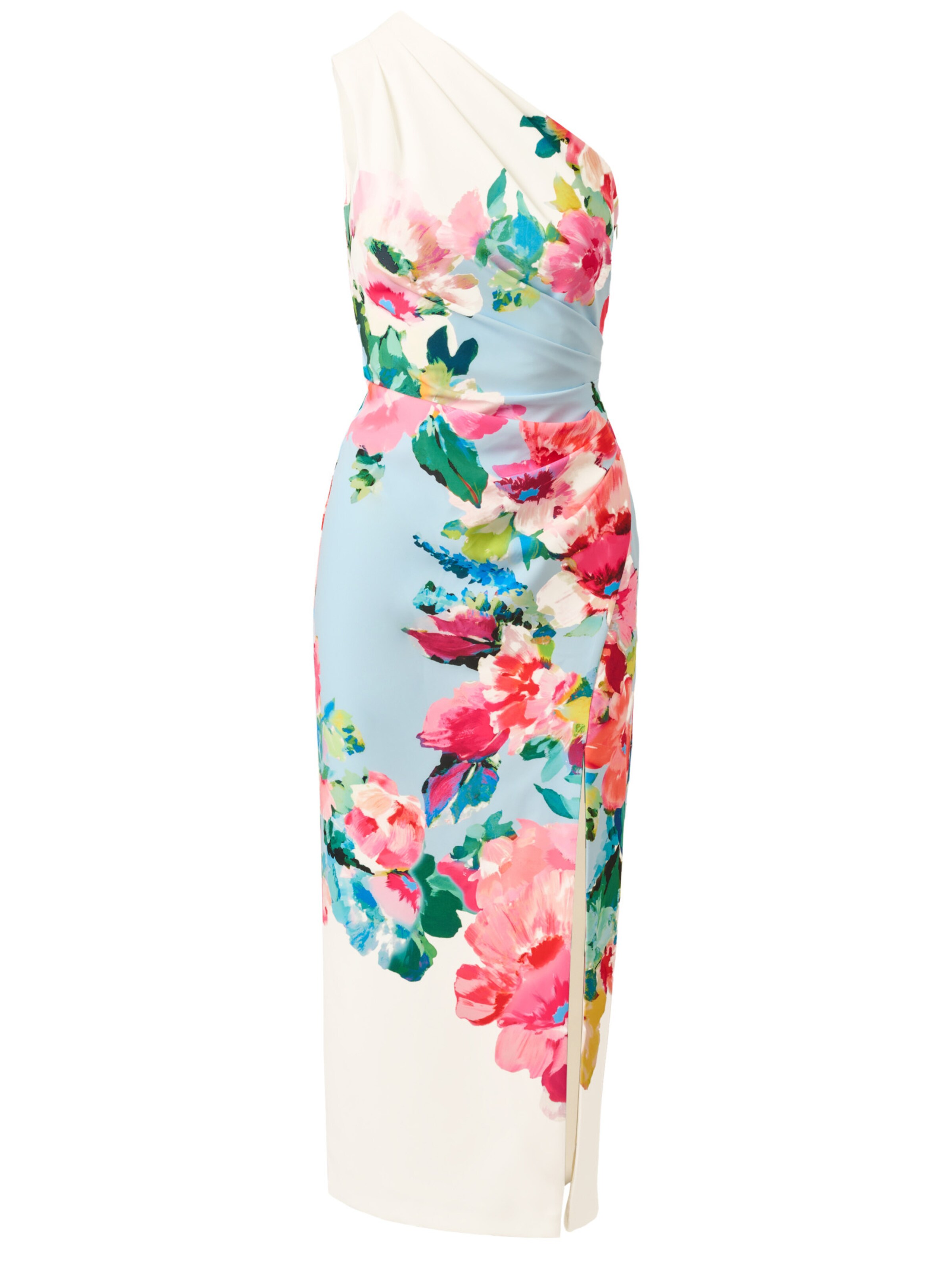 Adrianna Papell Dress 'Petite One Shoulder Border Dress' in Mixed colours, Item view
