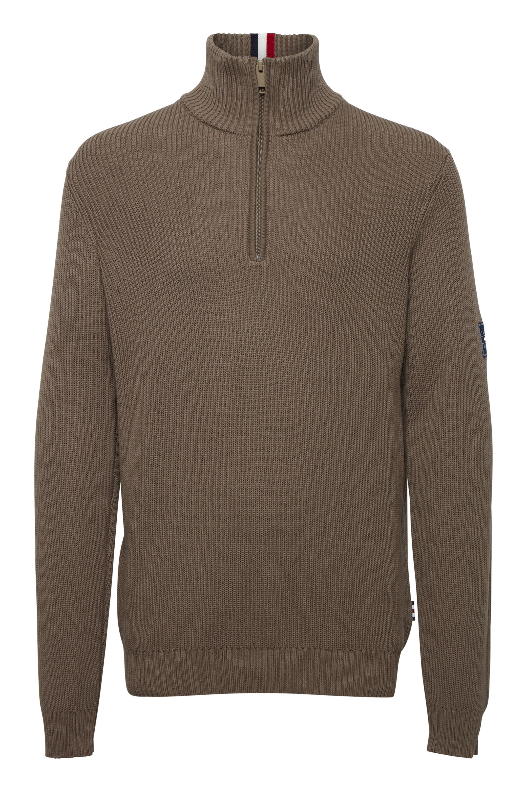 FQ1924 Pullover 'Kyle' in Braun: Vorderseite