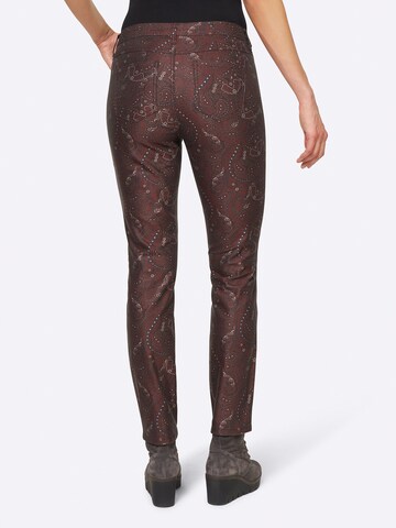 heine Skinny Broek in Bruin