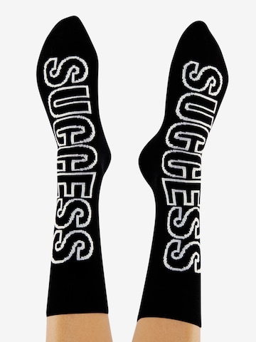 CHEERIO* Socks ' X EIKE SUCCESS' in Black: front