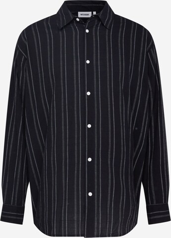 WEEKDAY Comfort fit Button Up Shirt in Black: front