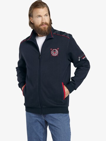 Jan Vanderstorm Sweatvest 'Atli' in Blauw: voorkant