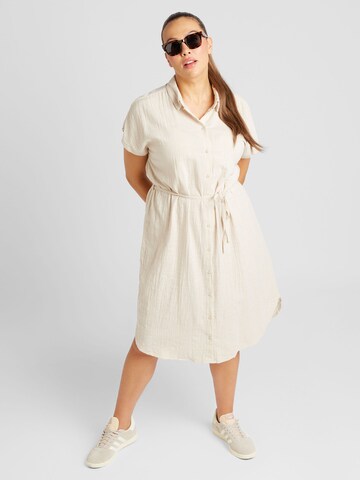 ONLY Carmakoma Sukienka koszulowa 'TIZANA' w kolorze beżowy