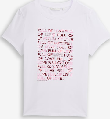 T-shirt TOM TAILOR DENIM en blanc : devant