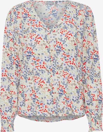 Fransa Bluse 'Flowy' i S i beige / blå / grå / rød, Produktvisning