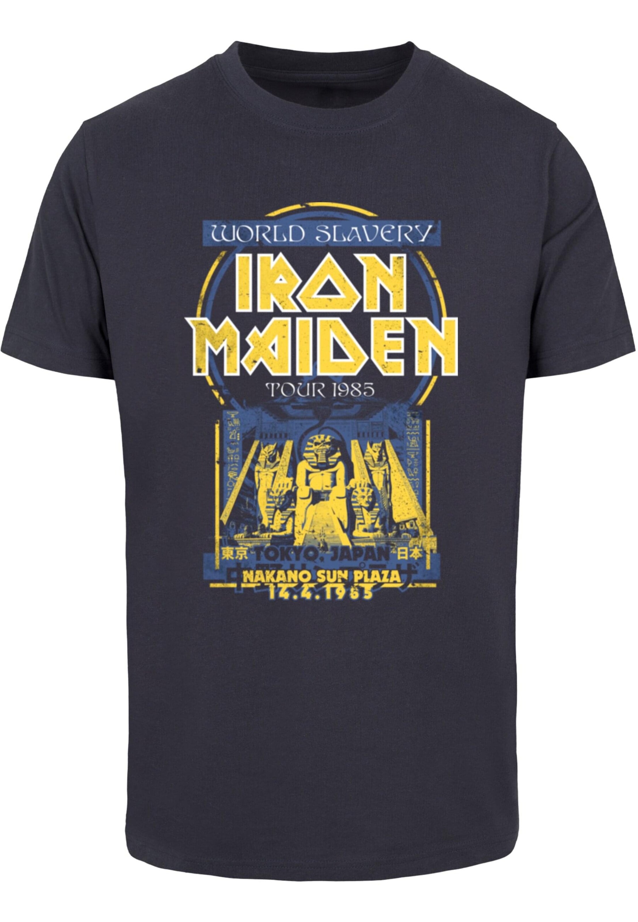 Merchcode Shirt 'Powerslave - Japanese Flyer' in Blau: Vorderseite