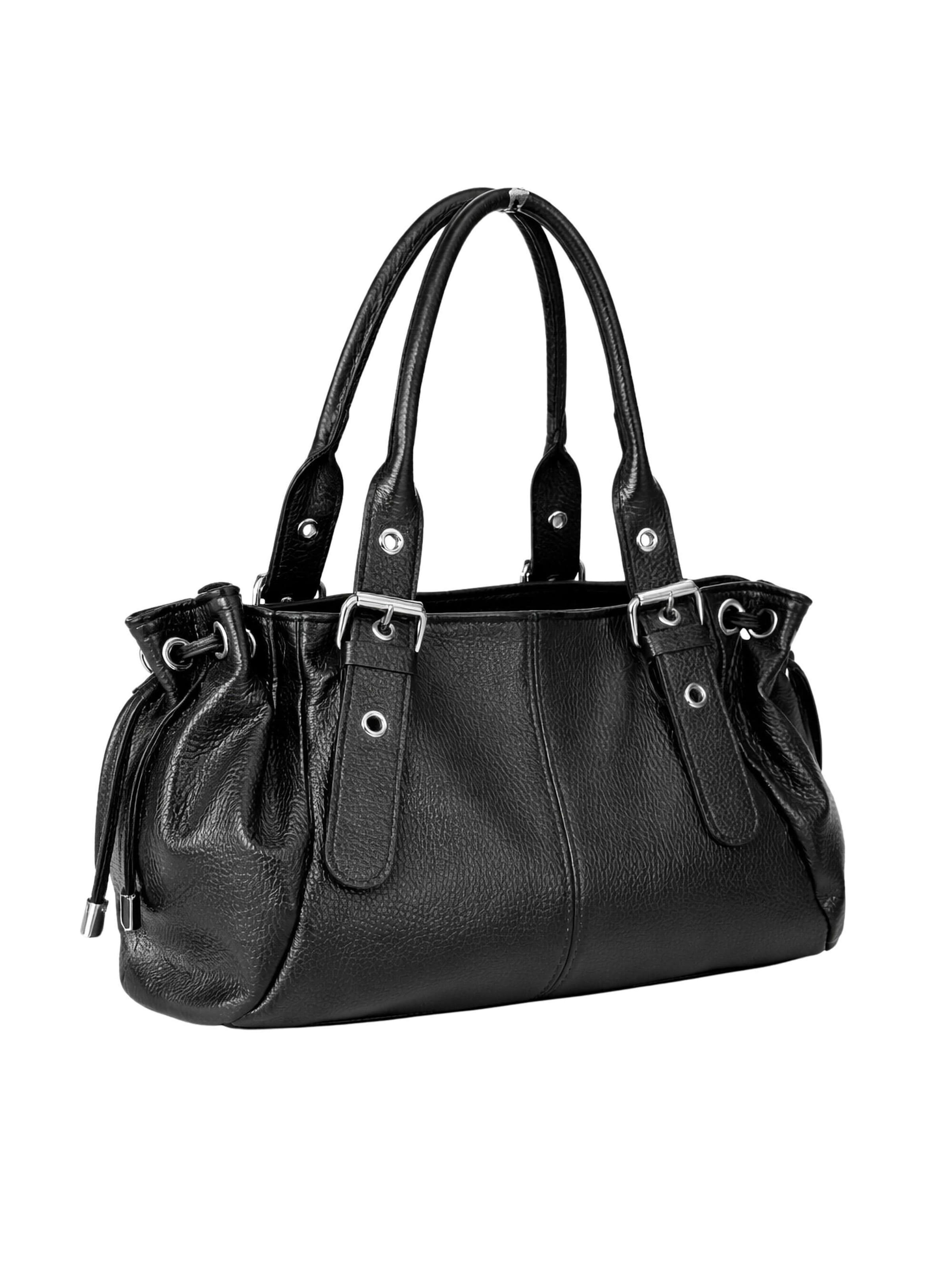 COLLEZIONE ALESSANDRO Shoulder Bag 'Bergamo' in Black: front