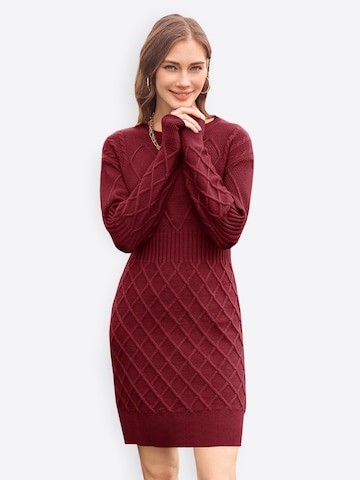 Imily Bela Pletena obleka | rdeča barva: sprednja stran