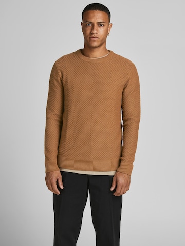 JACK & JONES Sweater 'Tons' in Brown: front