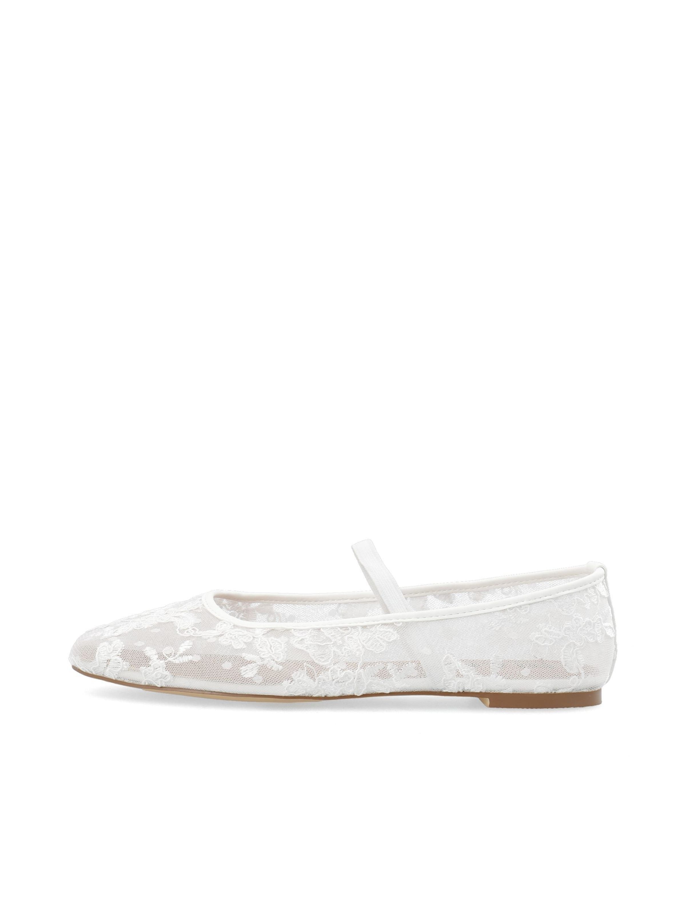 Bianco Strap ballerina 'Lilia' in White: front