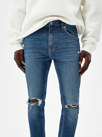 Coupe slim Jean Bershka en bleu