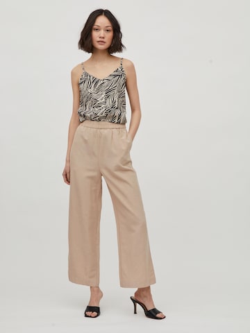 VILA Wide Leg Hose in Beige