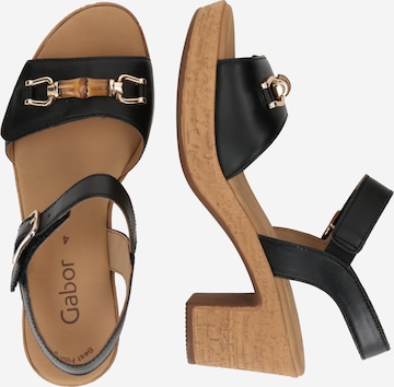 GABOR Strap Sandals in Black