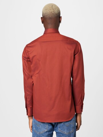 ETERNA Regular fit Button Up Shirt in Orange