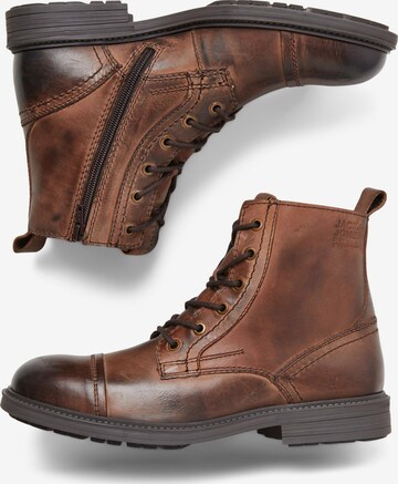 JACK & JONES Lace-up boots 'Howard' in Brown