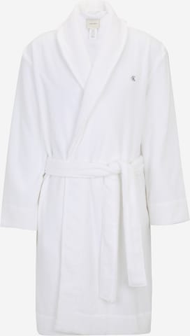 Calvin Klein Underwear - Albornoz largo en blanco: frente