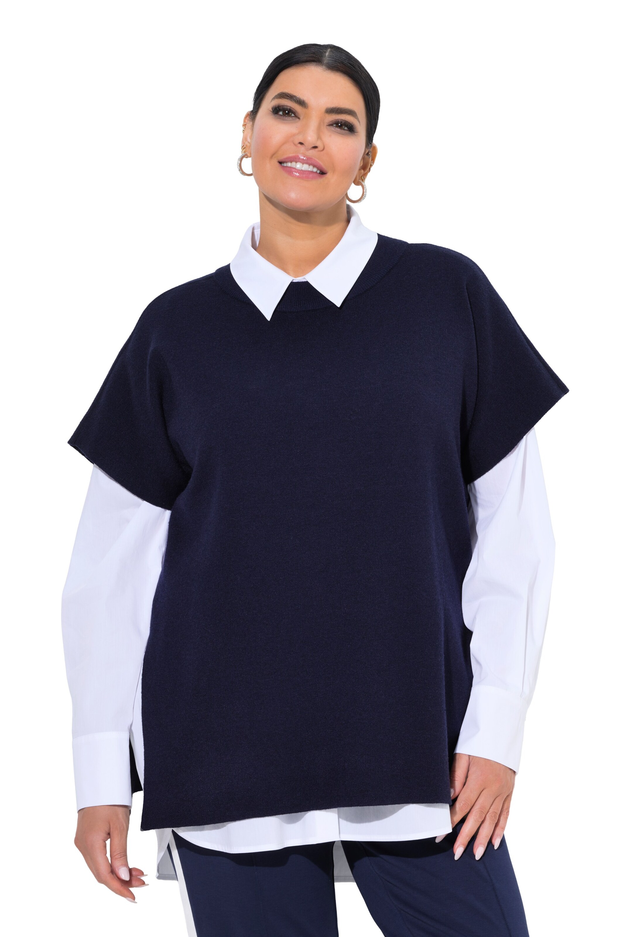 Pull-over Ulla Popken en bleu : devant