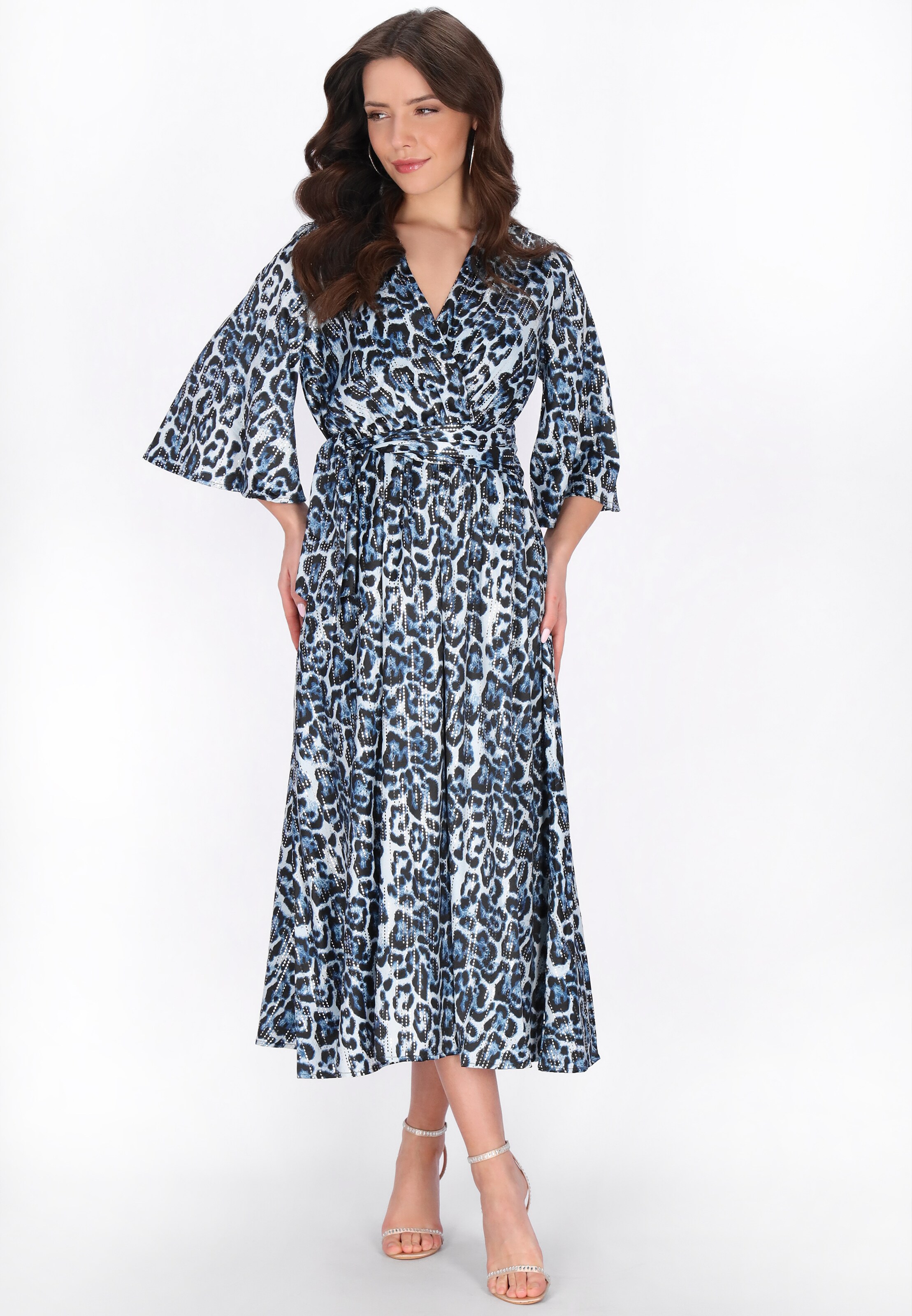 faina Jurk 'Festive' in Blauw: voorkant