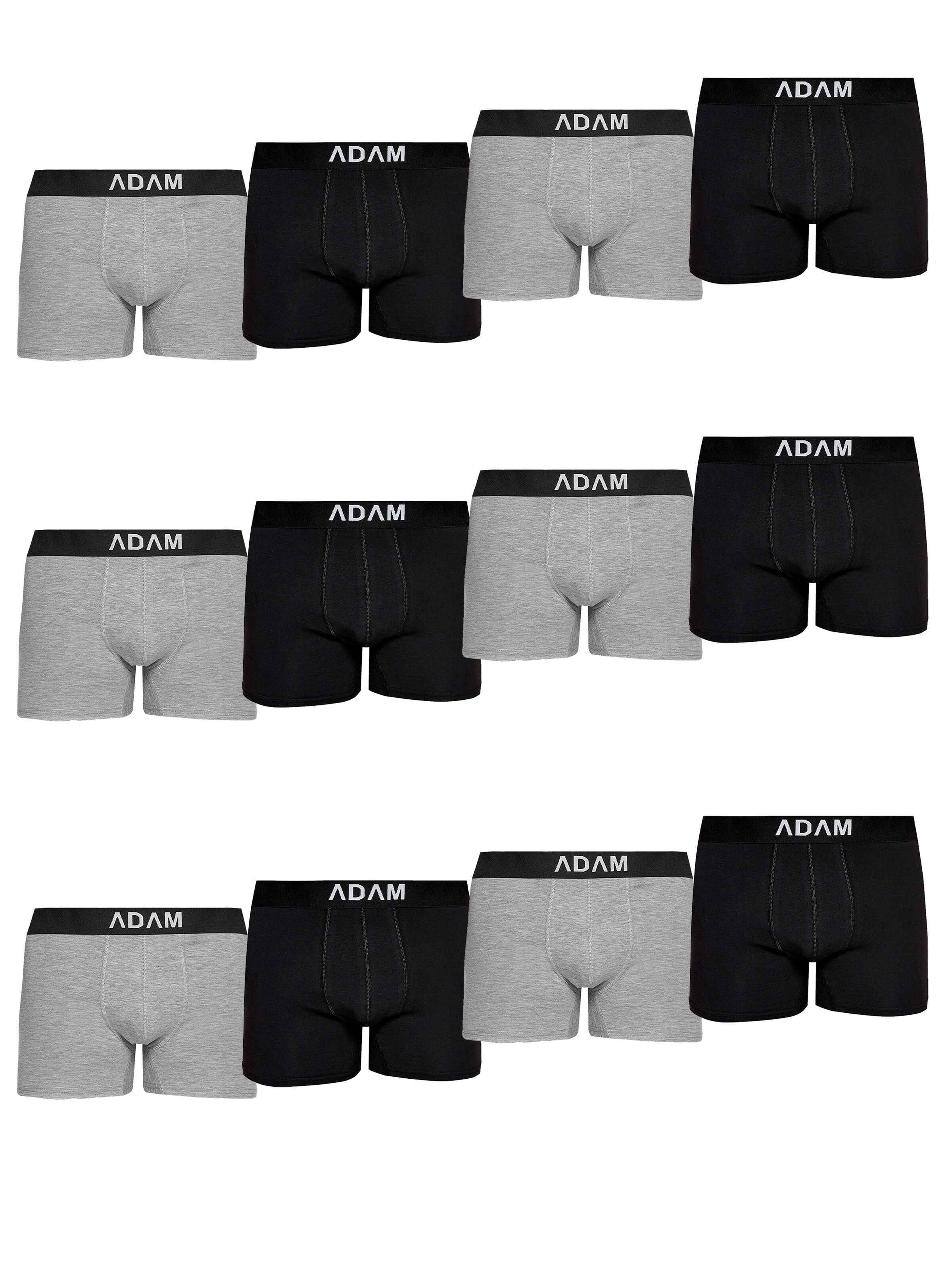 Adam Boxershorts '12er Pack'‌ in hellgrau, Produktansicht
