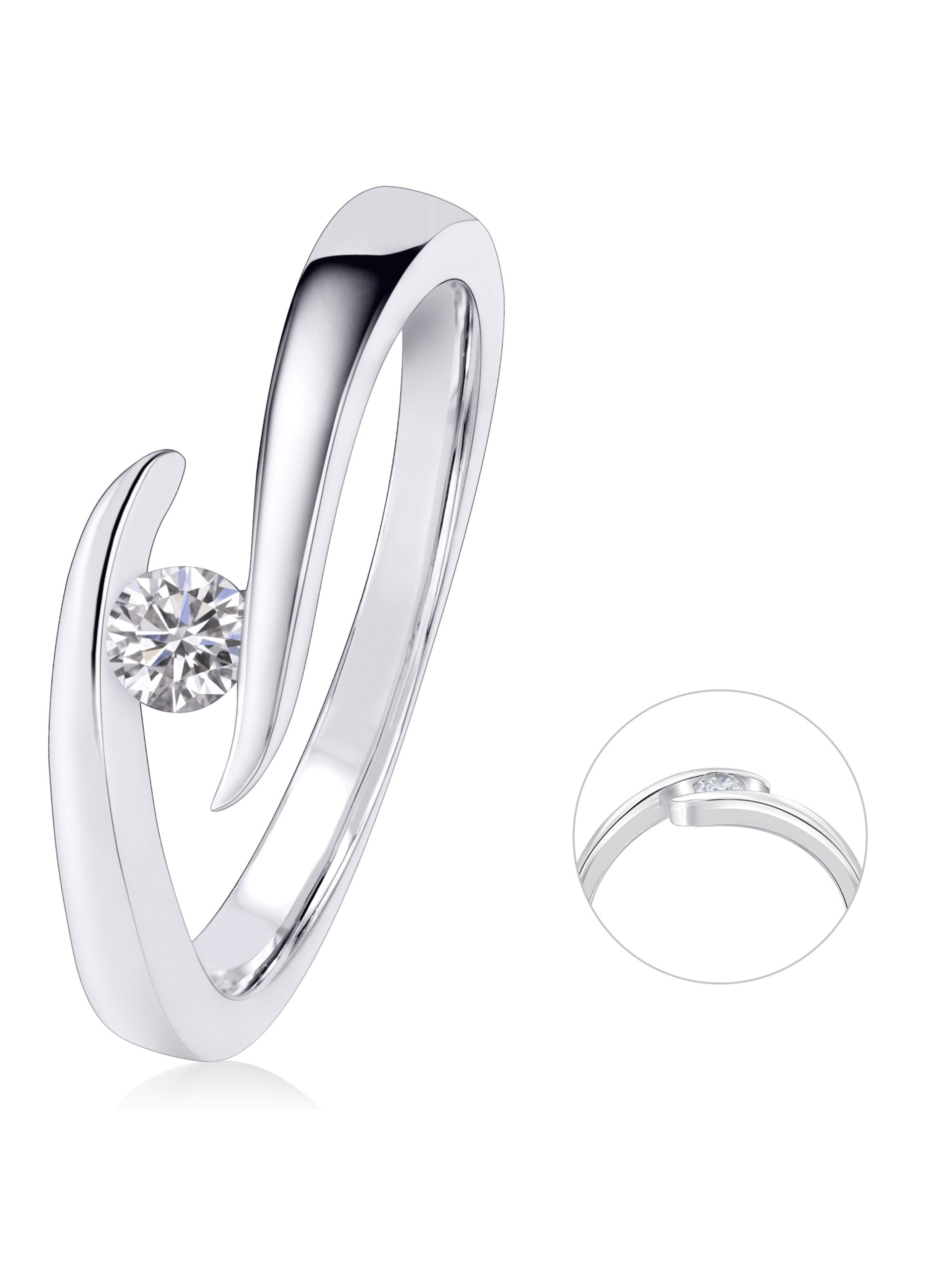 ONE ELEMENT Ring 'Spannfassung' in Silver