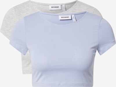 WEEKDAY T-shirt i ljusblå / gråmelerad, Produktvy
