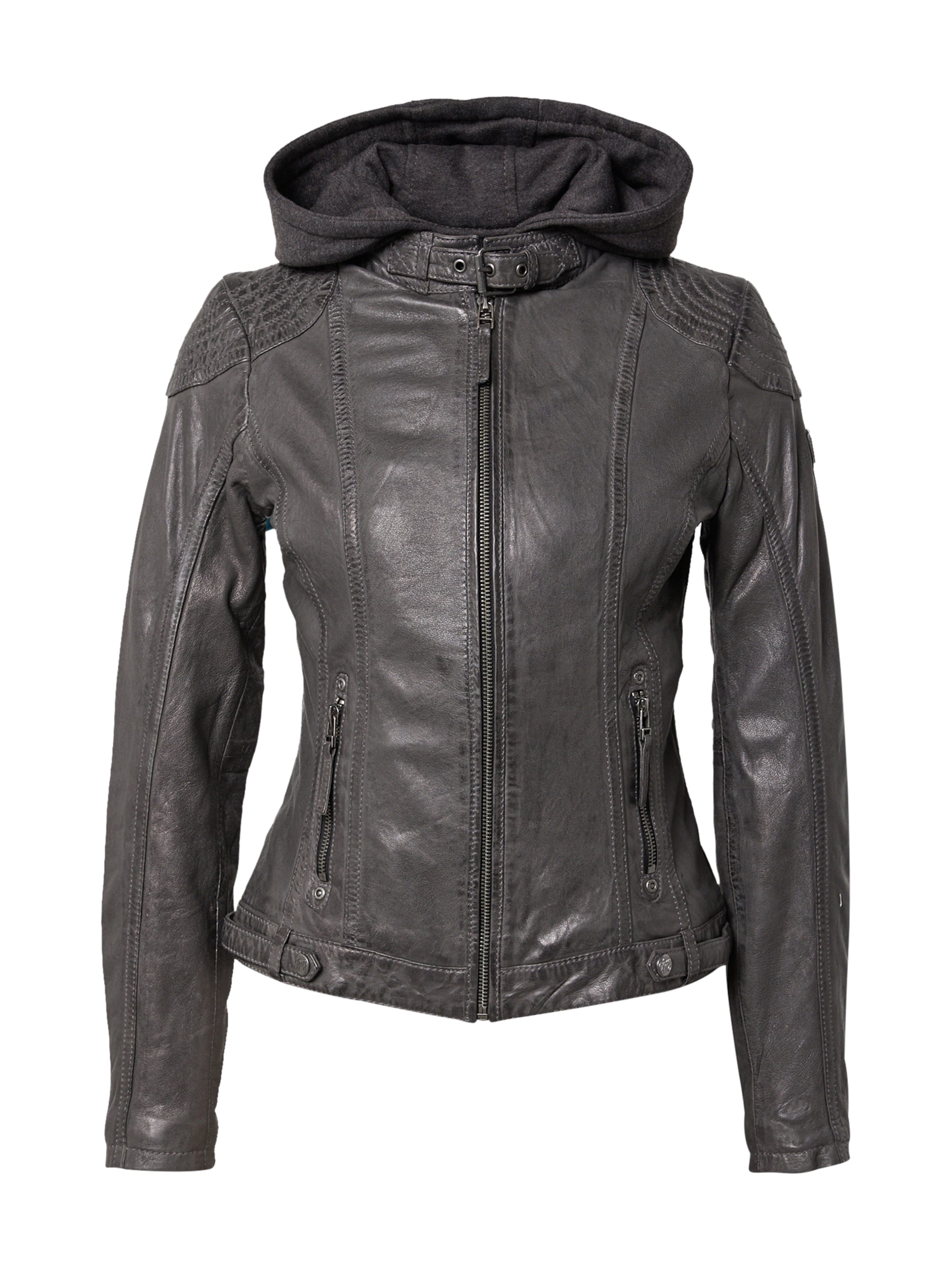 Gipsy by Mauritius Lederjacke 'Cacey' in Grau: Vorderseite