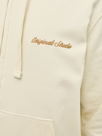 JACK & JONES Sweat jacket 'JORNORREBRO' in White
