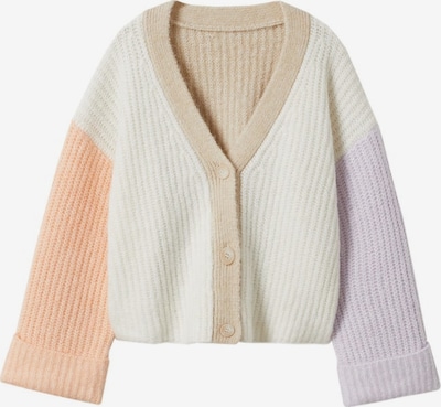 MANGO Cardigan 'Chaco' i beige / pastellilla / abrikos / hvid, Produktvisning