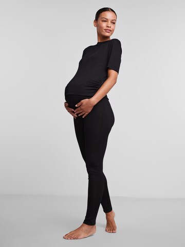 Pieces Maternity Skinny Leggings 'PMNew Tanno' in Black