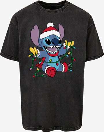 ABSOLUTE CULT Shirt 'Lilo And Stitch - Christmas' in Black: front