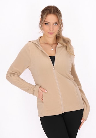 faina Athlsr Fleece jacket in Beige: front