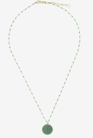 Sergio Engel Necklace 'Beach Kette 03 Vergoldete farbig akzentuierte Edelstahlkette mit Natursteinanhänger' in Green: front