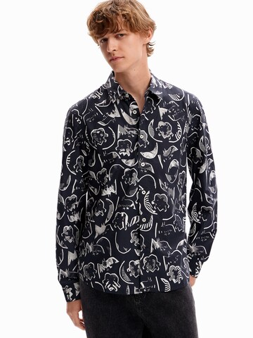 Desigual Regular fit Button Up Shirt in Black: front