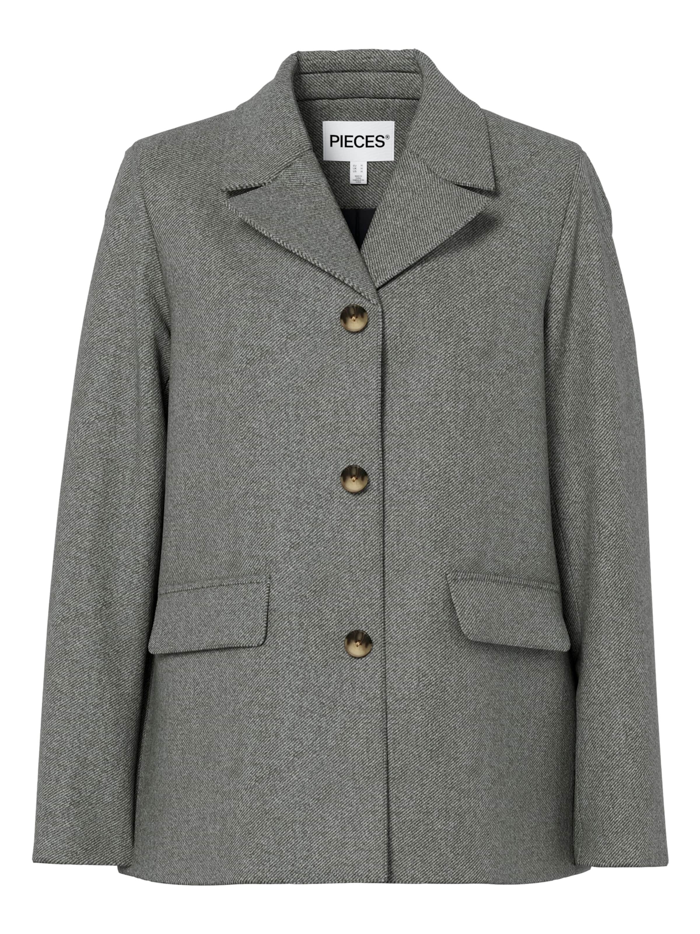 Cappotto di mezza stagione 'PCBianca' di PIECES in grigio: frontale