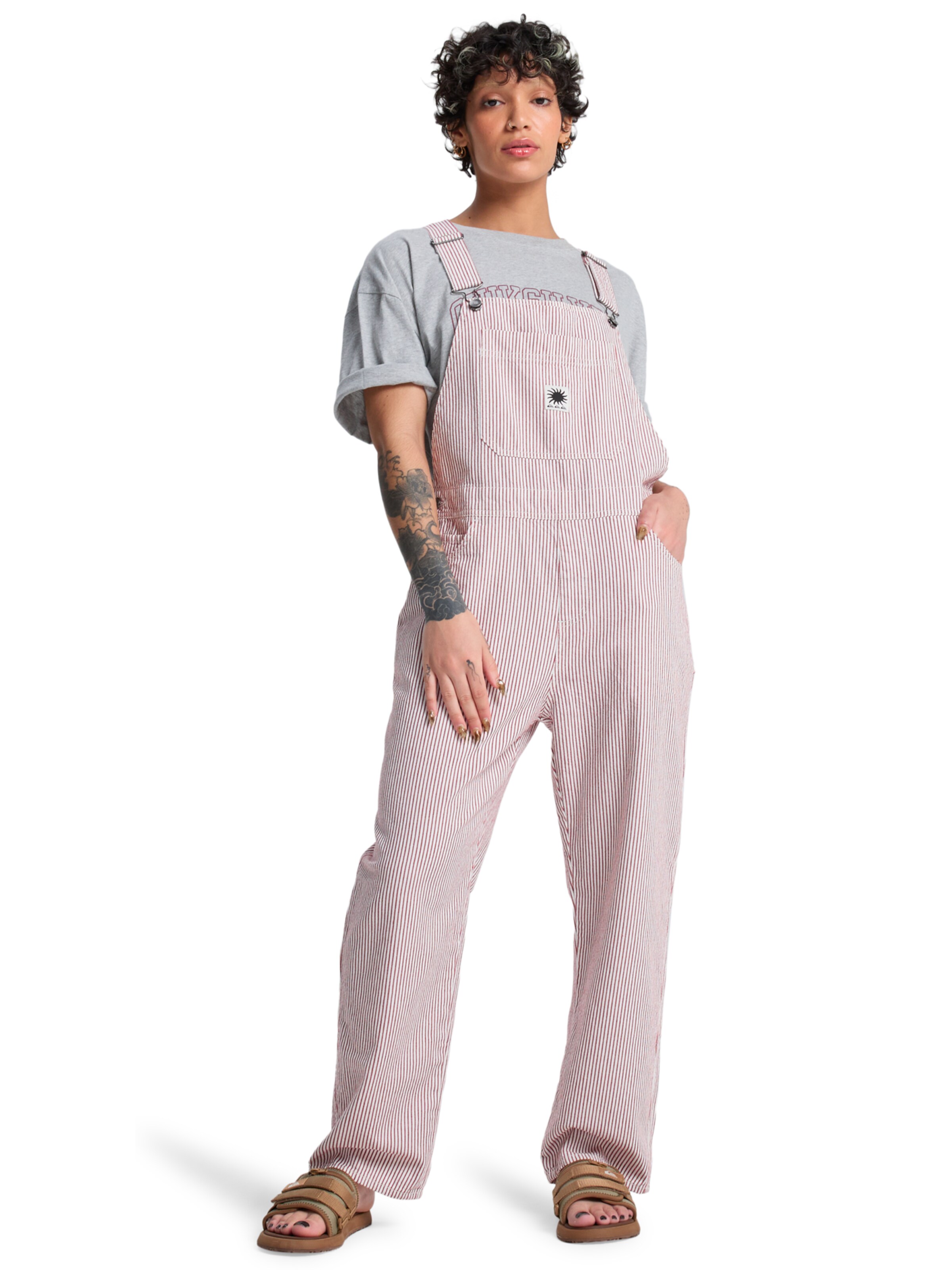 QUIKSILVER Normální Laclové kalhoty 'Angua Stripes' – červená