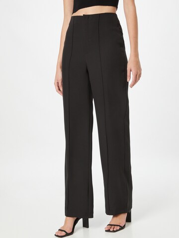 Missguided Regular Pleat-Front Pants in Black: front