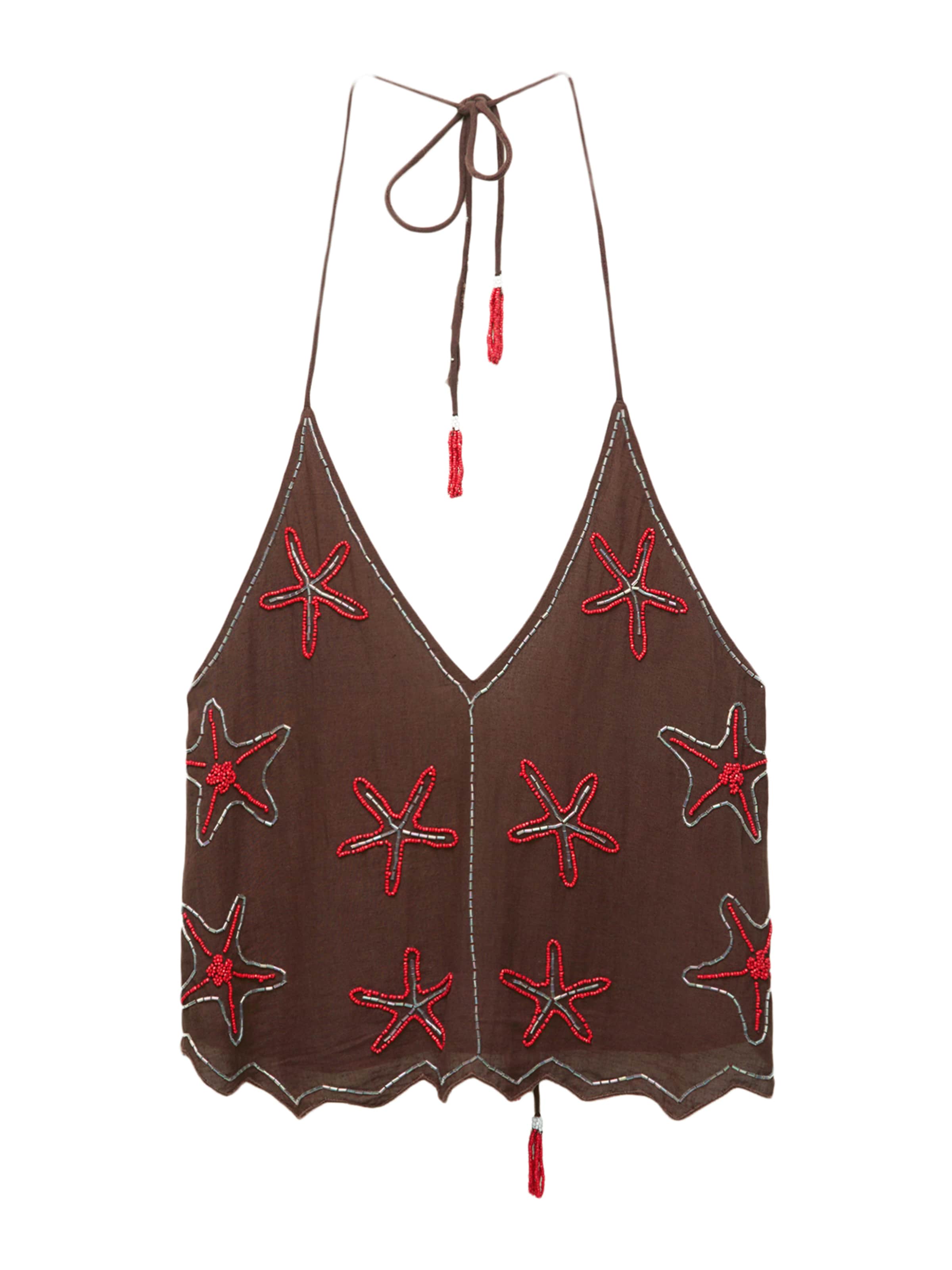 Pull&Bear Top - Hnedá: predná strana