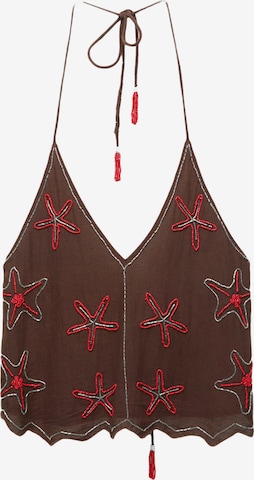 Pull&BearTop - smeđa boja: prednji dio