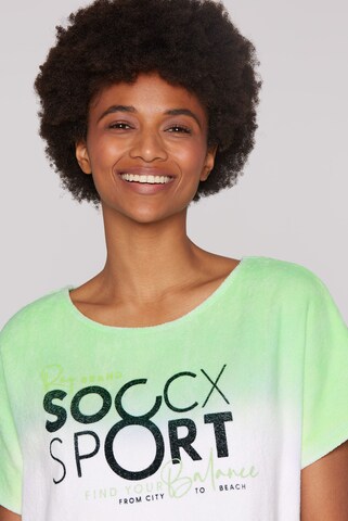 Soccx Frottee-Shirt mit Dip-Dye-Effekt in Grün