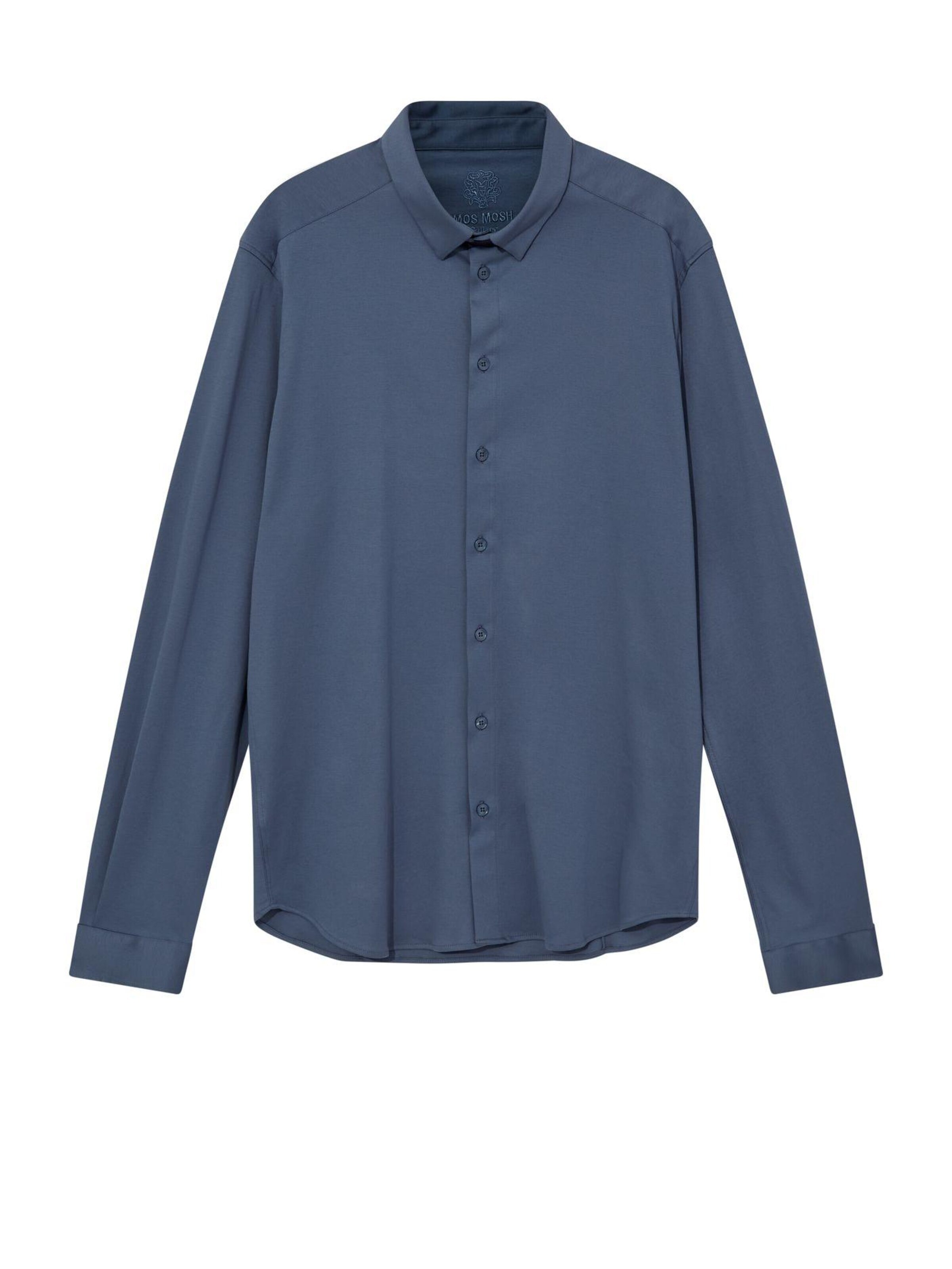MOS MOSH Regular fit Button Up Shirt 'MMGMarco Jersey Shirt' in Blue: front