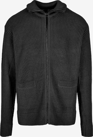 Urban Classics Knit Cardigan in Black: front