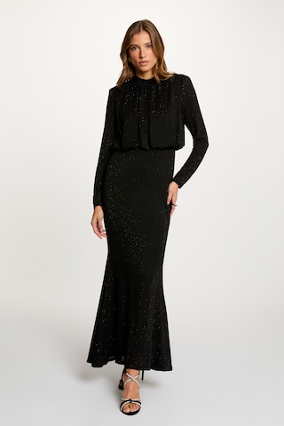 Rochie tricotat '252-ROSCAR' de la Morgan pe negru: față