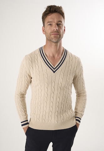 Pull-over Felix Hardy en beige : devant
