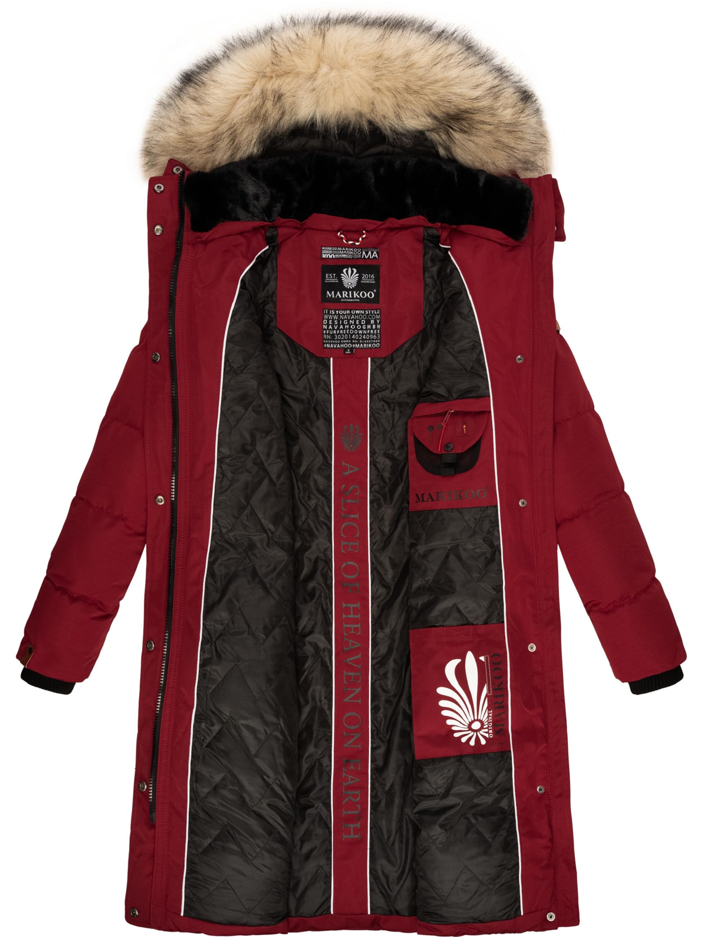 Cappotto invernale 'Schneesternchen' di MARIKOO in rosso