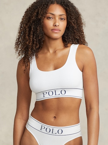 Polo Ralph Lauren Bralette Bra ' SCOOP NECK TOP ' in White: front