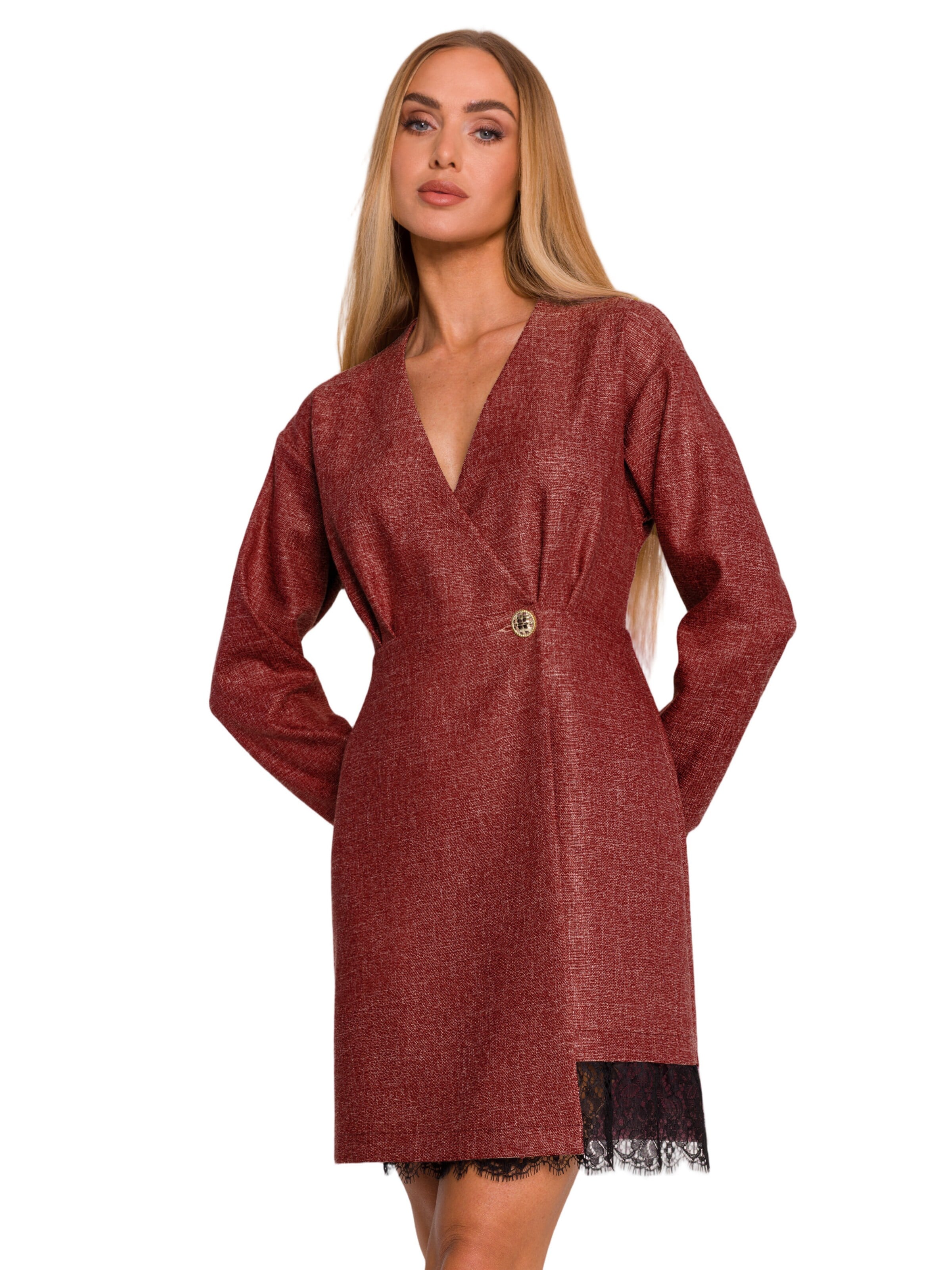 Rochie 'Sukienka tweedowa z koronką' de la made of emotion pe roșu