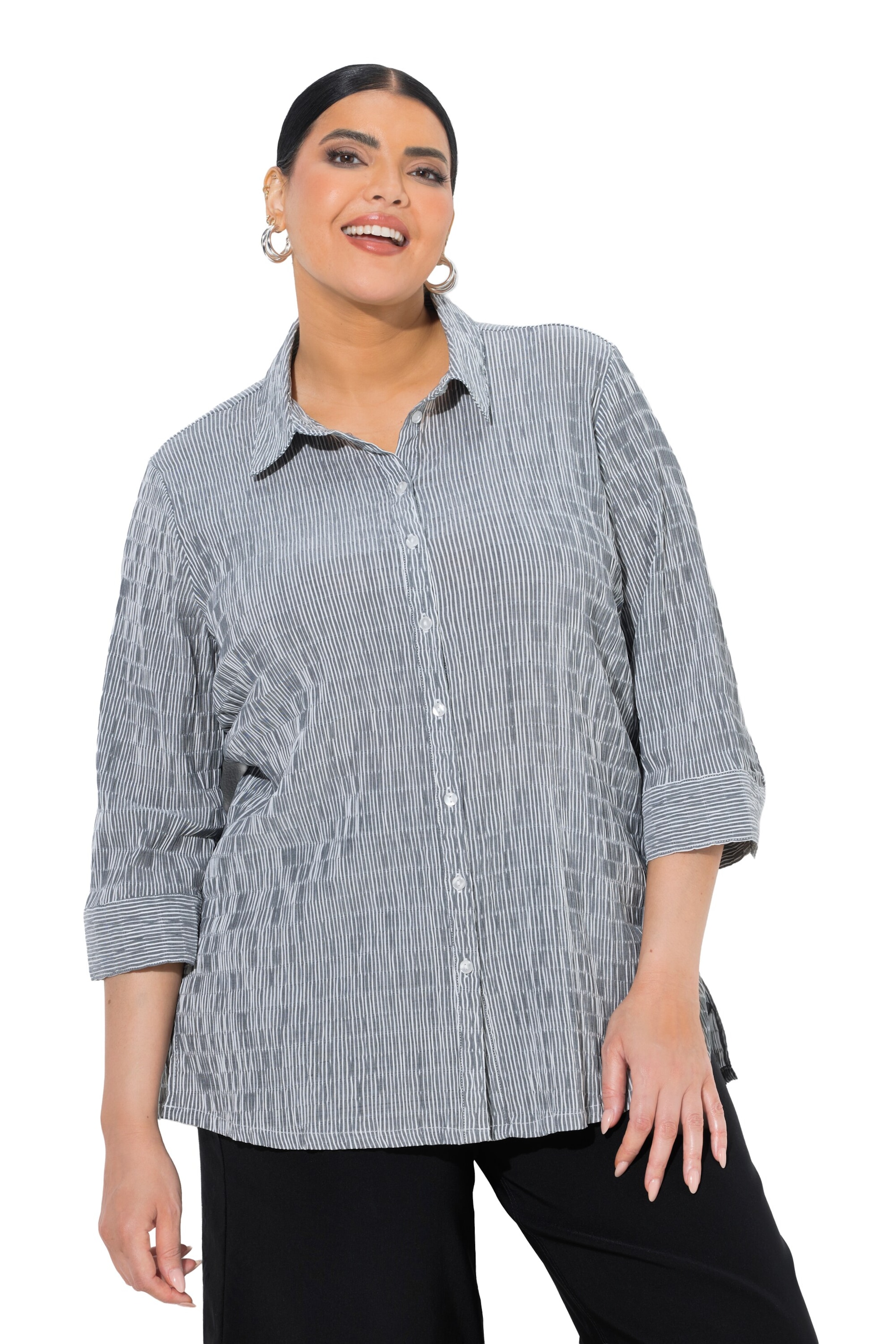 Ulla Popken Blouse in Grey: front