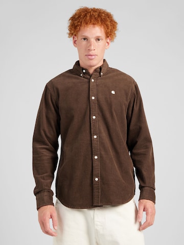 Carhartt WIP Regular fit Button Up Shirt 'Madison' in Brown: front