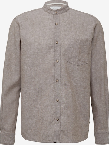 s.Oliver Regular fit Button Up Shirt in Brown: front